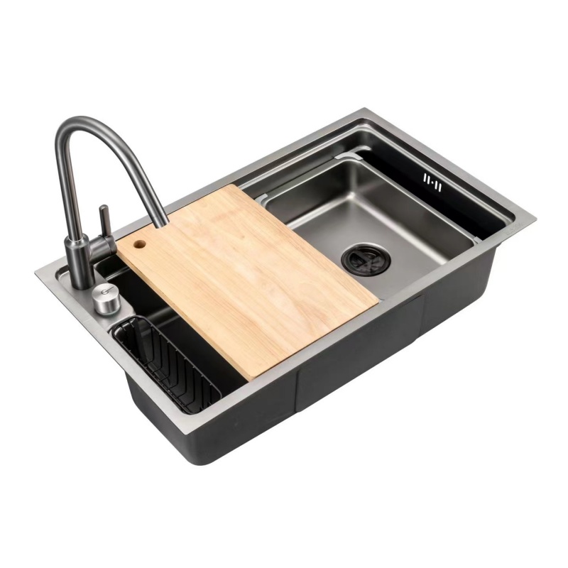 SS304 Modern Gray Anti-condensation Big Single Bowl Kitchen Sink